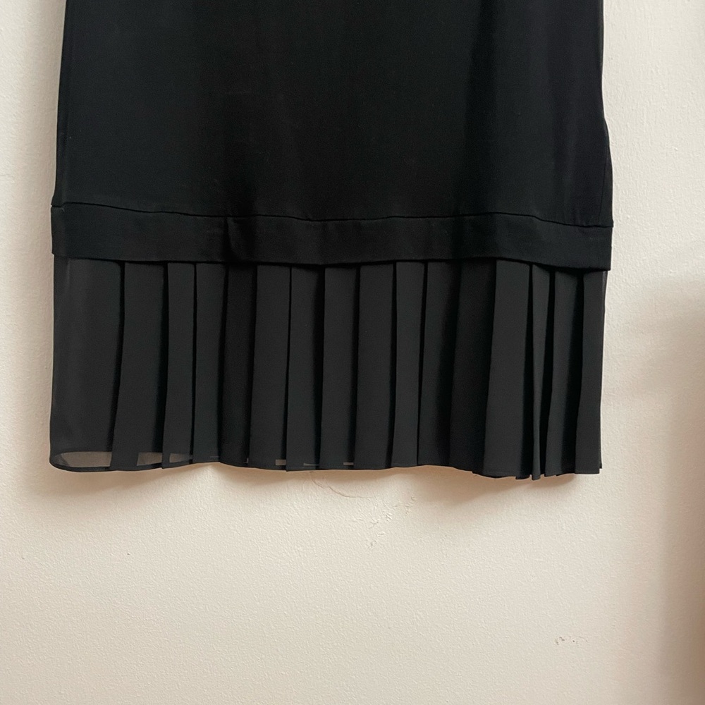 All Saints Black Mini Dress with Pleated Hem - Picture 3 of 4